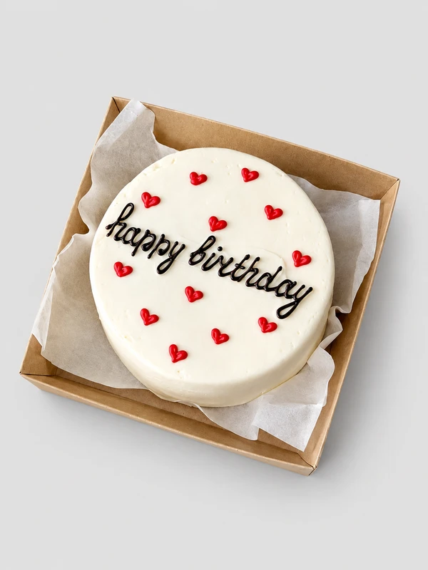 Бенто - торт "Happy Birthday с сердечками"